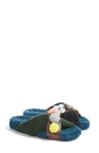 Women's Fendi Genuine Shearling Slide Sandal .5us / 35eu - Black