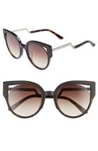 Women's Diff Penny 55mm Cat Eye Sunglasses - Matte Tortoise/ Brown