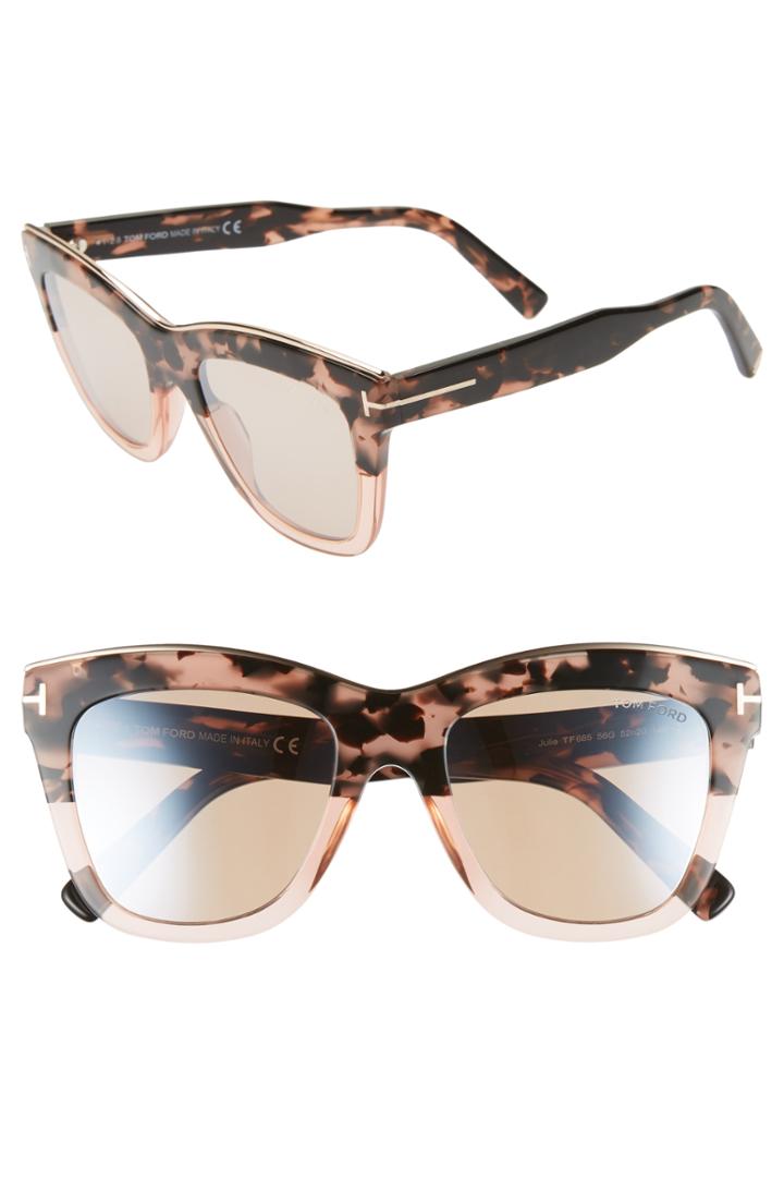 Women's Tom Ford Julie 52mm Sunglasses - Pink Havana/ Champagne