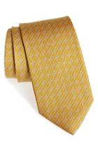Men's Salvatore Ferragamo Gancini Print Silk Tie, Size - Yellow