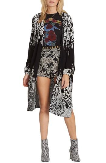 Women's Billabong Best Birds Print Kimono - Black
