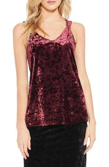 Women's Vince Camuto Crushed Velvet V-neck Tank - Red