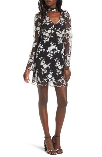 Women's Wayf Romy Choker Mesh Minidress - Black