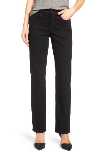Women's Nydj Marilyn Stretch Straight Leg Jeans - Black