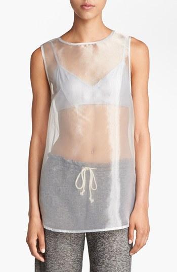 Tildon Sheer Organza Tank Grey- Micro