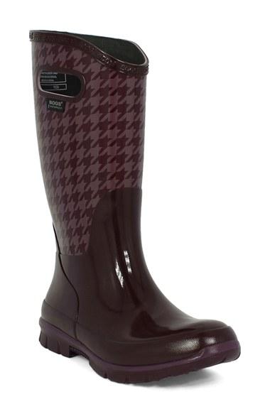 Women's Bogs 'berkley - Houndstooth' Waterproof Rain Boot M - Purple