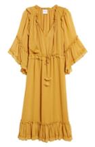 Women's Misa Los Angeles Beliz Ruffle Tassel Tie Dress - Yellow