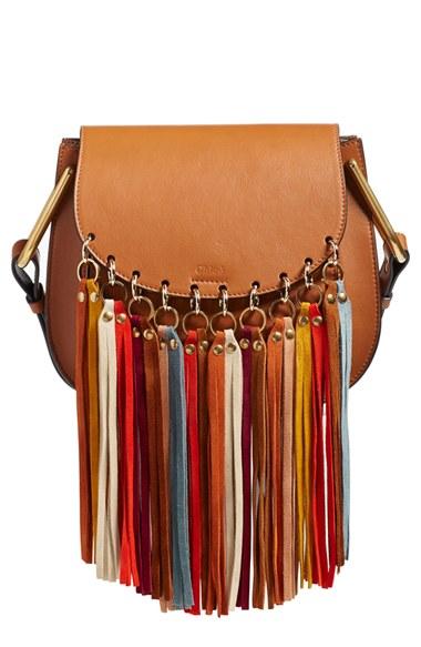 Chloe 'small Hudson' Suede Tassels Leather Shoulder Bag - Brown