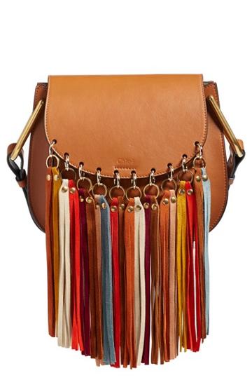 Chloe 'small Hudson' Suede Tassels Leather Shoulder Bag - Brown