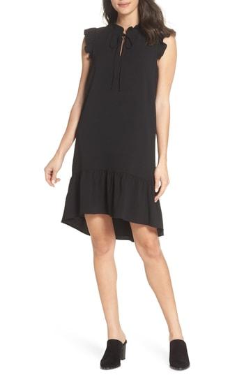 Women's Charles Henry Ruffle Shift Dress, Size - Black