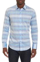 Men's Robert Graham Classic Fit Check Sport Shirt, Size - Blue