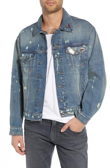 Men's The Kooples Oversize Denim Jacket - Blue