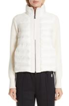 Women's Moncler Quilted Down & Knit Cardigan - White