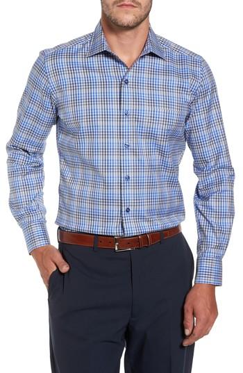 Men's David Donahue Check Sport Shirt - Green