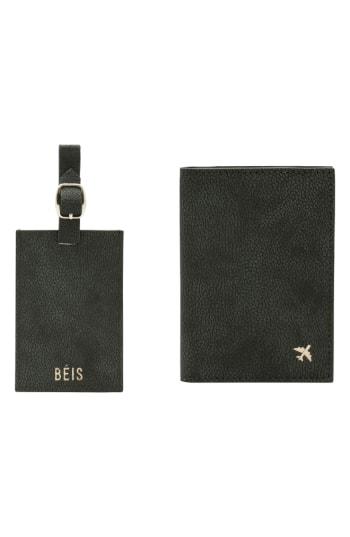 Beis Travel Luggage Tag & Passport Holder Set - Green