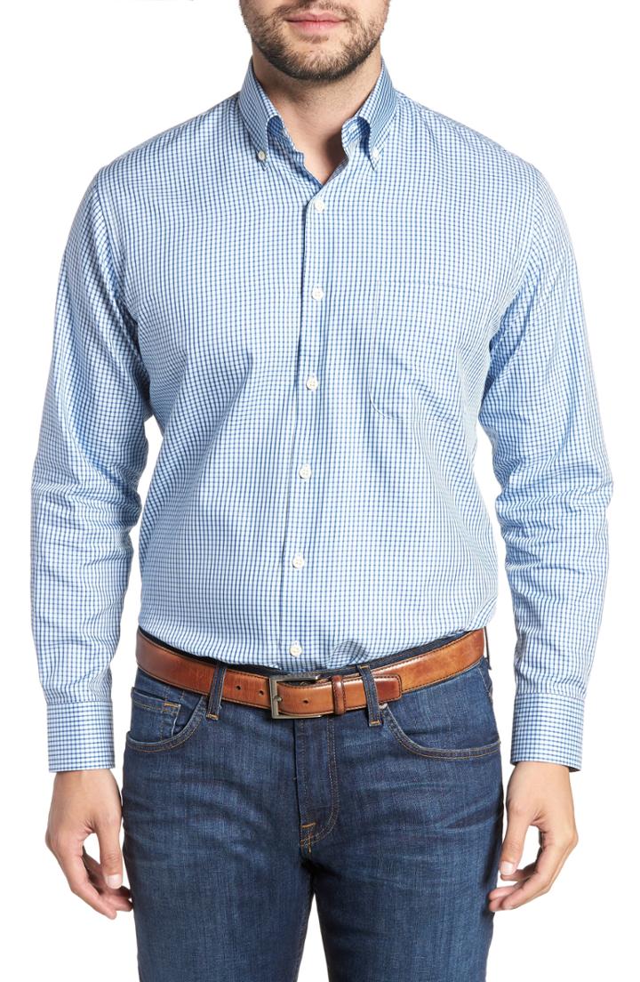 Men's Peter Millar Mount Maker Microcheck Sport Shirt