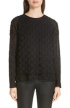 Women's Eileen Fisher Fringe Knit Sweater, Size - Black
