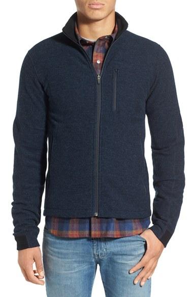 Men's Ibex 'scout Jura' Merino Wool Blend Zip Jacket - Blue