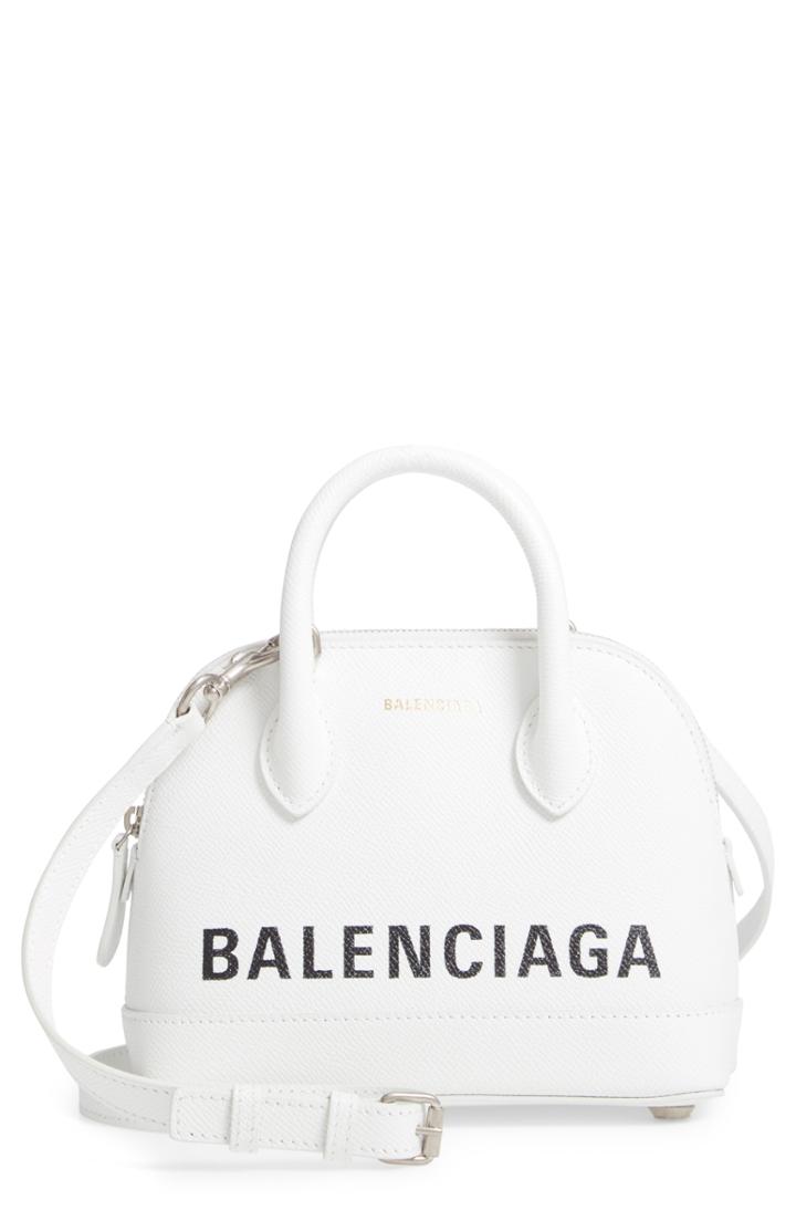 Balenciaga Xxs Ville Logo Leather Crossbody Satchel -