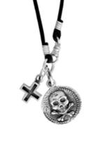 Men's King Baby Skull & Cross Pendant Necklace
