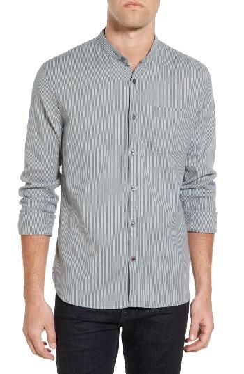 Men's John Varvatos Star Usa Trim Fit Stripe Band Collar Sport Shirt