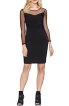 Women's Vince Camuto Cross Front Dot Mesh Detail Dress - Black