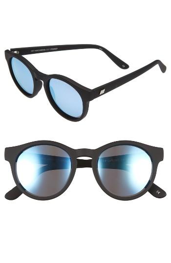 Women's Le Specs Hey Macarena 51mm Polarized Retro Sunglasses - Black Rubber