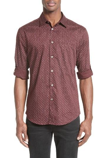 Men's John Varvatos Collection Slim Fit Print Sport Shirt - Red