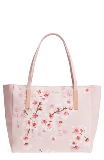 Ted Baker London Soft Blossom Leather Shopper - Pink