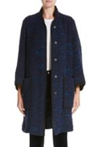 Women's Armani Collezioni Wool Blend Swing Coat Us / 48 It - Blue