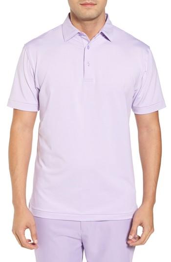 Men's Peter Millar Jubilee Stripe Jersey Polo, Size - Purple