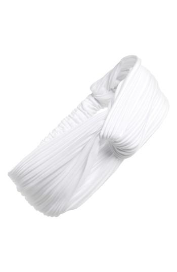 Cara Pleated Turban Head Wrap, Size - White