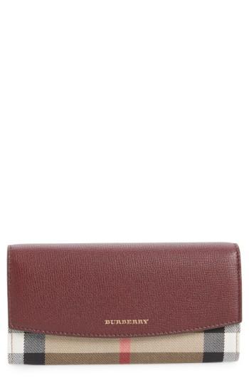 Women's Burberry 'porter - Check' Continental Wallet -