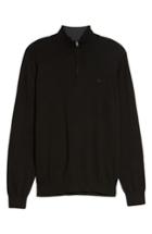 Men's Lacoste Quarter Zip Sweater (xl) - Black