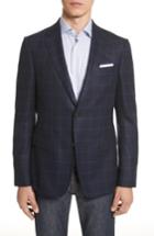 Men's Z Zegna Classic Fit Check Wool Sport Coat R Eu - Blue