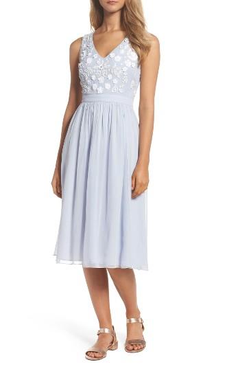 Women's French Connection Dalia Embellished Midi Dress - Blue