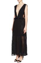 Women's French Connection Angelina Pleated Lace Maxi Dress - Black