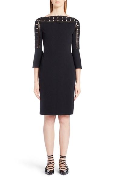 Women's Fendi Geo Lace Knit Sheath Dress