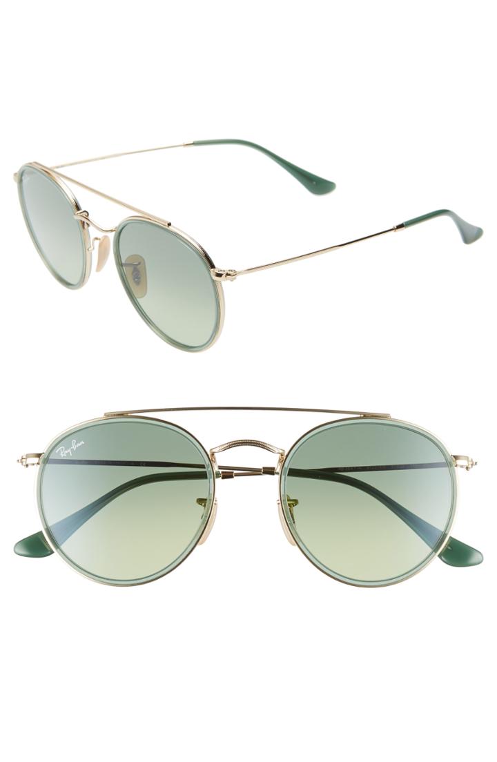 Women's Ray-ban 51mm Aviator Gradient Lens Sunglasses - Gold/ Green Gradient