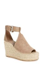Women's Marc Fisher Ltd Annie Perforated Espadrille Platform Wedge M - Beige