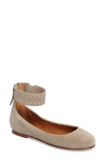 Women's Frye Carson Ankle Strap Ballet Flat M - Black