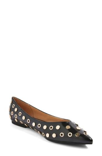 Women's Topshop Alibi Multi Studded Flat .5us / 35eu - Black
