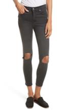 Women's Free People High Rise Busted Knee Skinny Jeans - Black