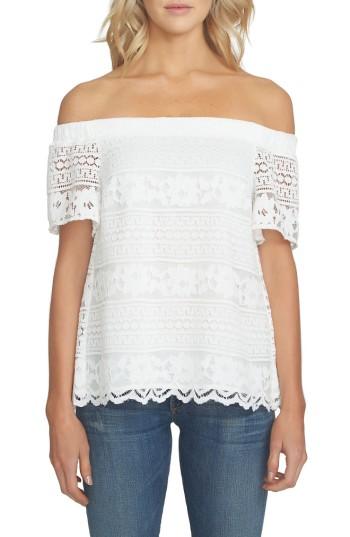Women's 1.state Off The Shoulder Lace Blouse - White