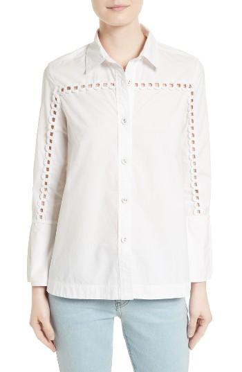 Women's Derek Lam 10 Crosby Embellished Cotton Shirt