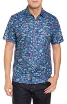 Men's Tori Richard Aquaculture Slim Fit Camp Shirt, Size - Blue
