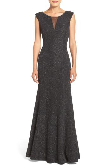 Petite Women's Eliza J Glitter Knit Gown P - Metallic