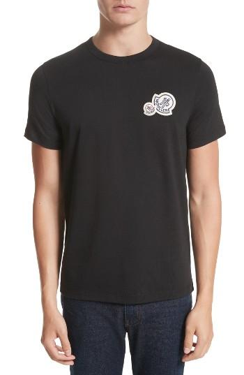 Men's Moncler Patch Detail T-shirt, Size - Black