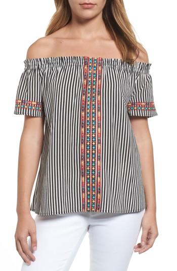Women's Thml Embroidered Off The Shoulder Top - Black