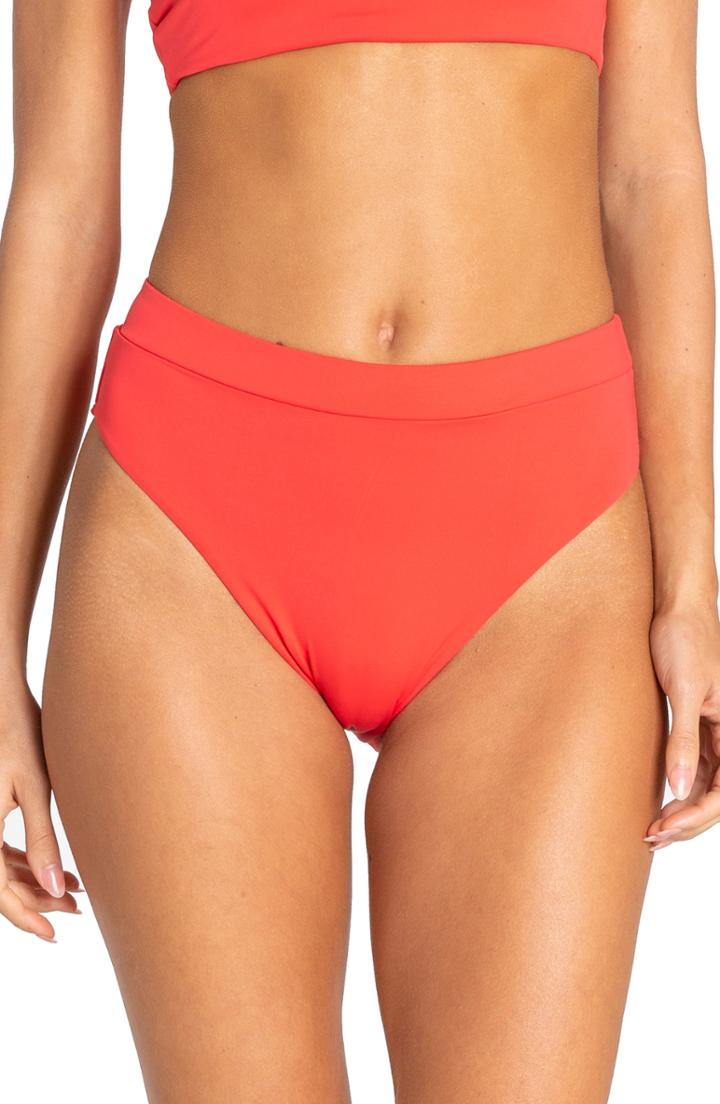 Women's Billabong Sol Searcher High Waist Bikini Bottoms - Red